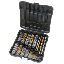 (130pcs) 100/130pcs HSS Twist Drill Bit Set Titanium-Coated Drill Bits Woodworking Masonry Drill for Wood Steel
