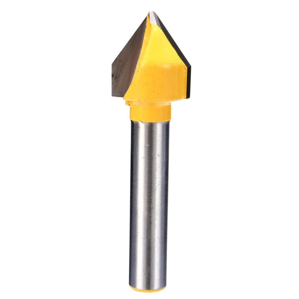 1/4 Inch Shank 60 Degree V Groove Router Bit Carbide Tipped Hardwood Cutting Cutter 1138392150603
