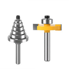 (6mm Shank, 3/8) 2Pcs T-slot Milling Cutter & Bearing 1/4" 1/2" 6mm 8mm Woodworking Tools