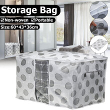 (Dot Large) Portable Non-woven Storage Bag Clothes Space Saver Quilt Blanket Organizer