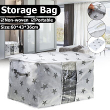 (Star Large) Portable Non-woven Storage Bag Clothes Space Saver Quilt Blanket Organizer
