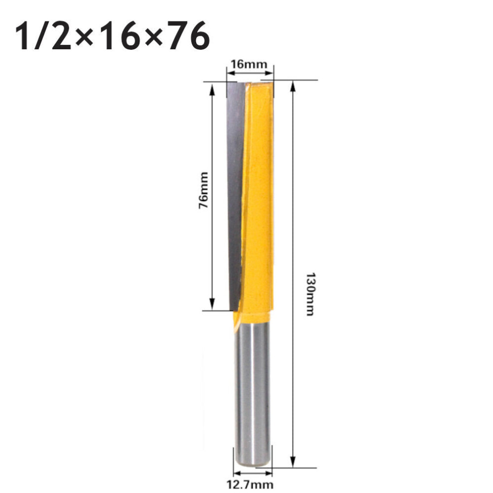(1/2*16*76) 12.7Mm 1/2 Inch Shank Straight Bottom Cleaning Router Bit Tungsten Carbide Woodworking Cutting Tools 1138392150115