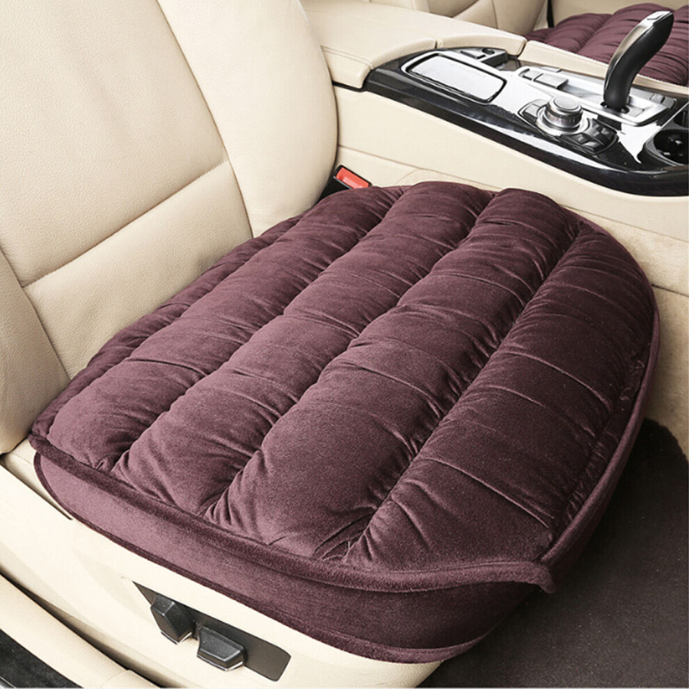 (Purple) Universal Car Front Seat Cover Soft Plush Breathable Pads Winter Chair Cushion Purple 1138392151259