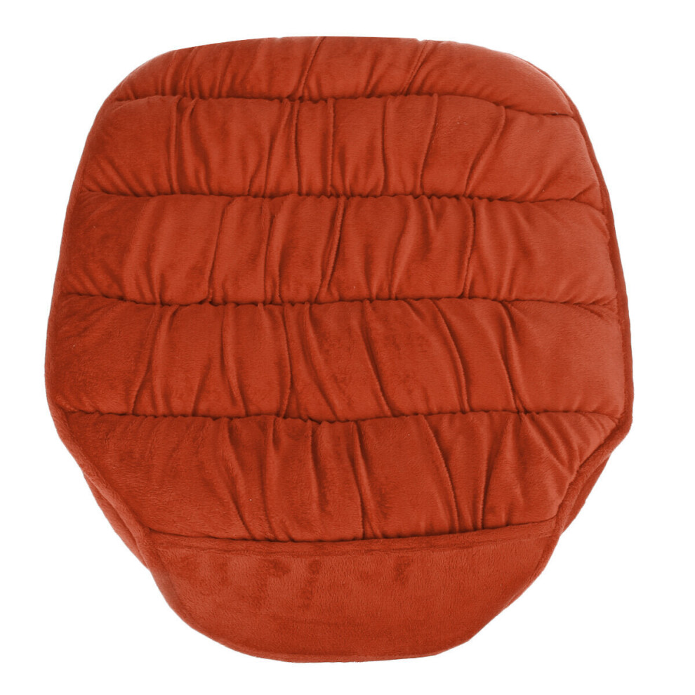 (Orange) Universal Car Front Seat Cover Soft Plush Breathable Pads Winter Chair Cushion Orange 1138392151297