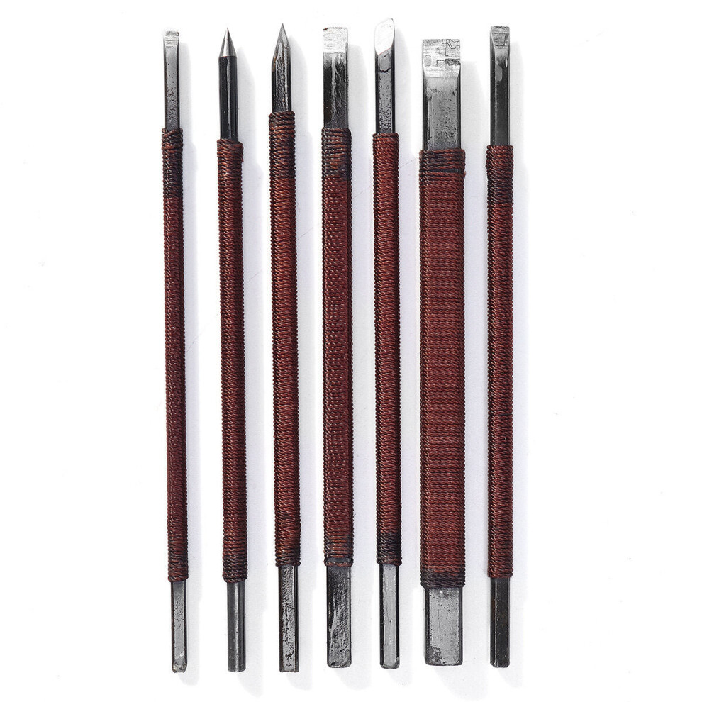 (7pcs) 3/5/7/10/11pcs Hand Carving Cutter Wood Seal Carving Stone Lettering Tools Kit Woodworking