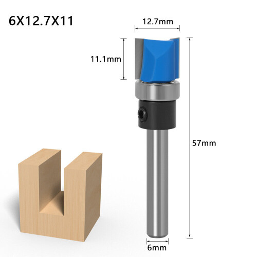 (6*1/2*11) 1/4inch/6mm Shank Flush Trim Router Bit Pattern Bit Top Bottom Bearing Blade Template Wood Milling Cutter Carpenter