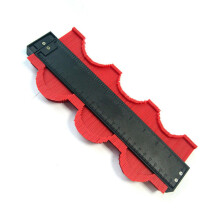 (Red) 10 Inch Irregular Contour Profile Gauge Tiling Laminate Tiles Edge Shaping Wood Measure Ruler Woodworking Tools