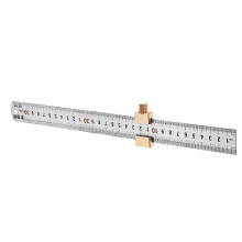 Woodworking Metric and Inch Line Scribe Ruler Positioning Measuring Ruler 300mm Marking T-Ruler Woodworking Tool