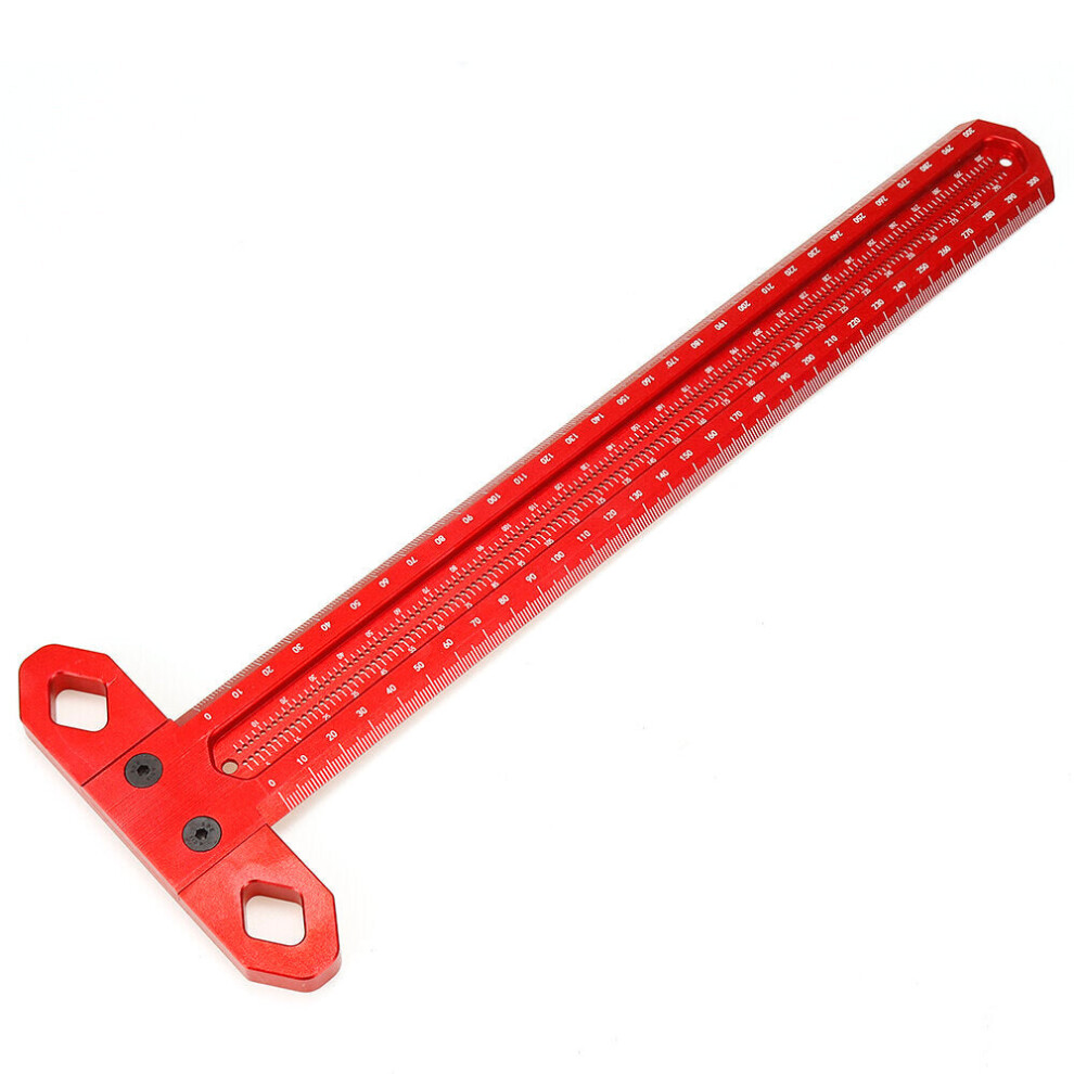 (400Mm) Aluminum Alloy Precision Marking Ruler Woodworking Multifunctional Scale Ruler Hole Ruler 1138392147542