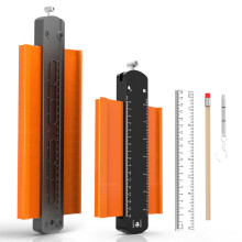 (1 Set Irrgular Contour Gauge+Tool) 6/10 Inch Widen Contour Gauge Duplicator Profile Tool with Lock Alloy Edge Shaping Wood Measure Ruler