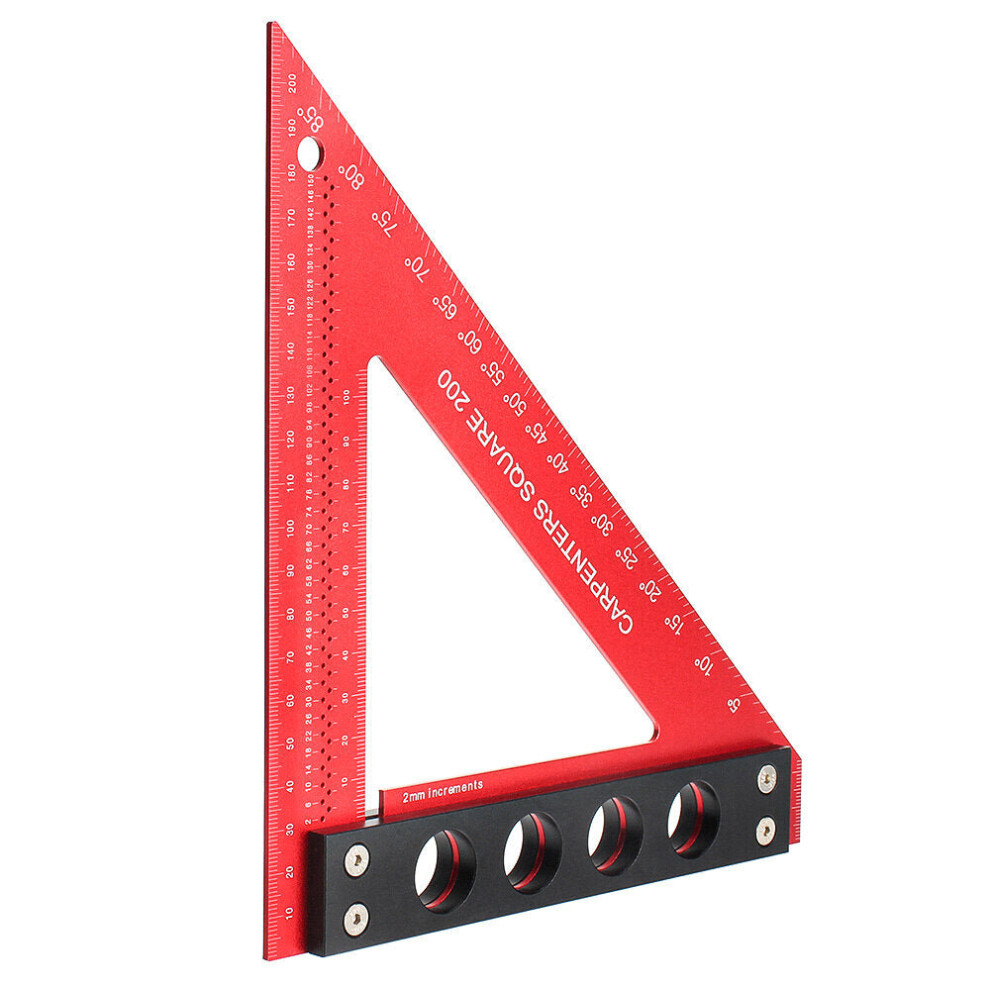 200Mm Aluminum Alloy Carpenter Square Triangle Ruler Woodworking Precision Hole Positioning Square 1138392143599
