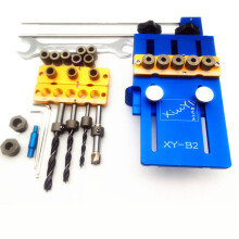 (Three drill plates set) 3-in-1/4-in-1 Woodworking Pocket Hole Jig DIY Adjustable Doweling Jig Set Dowel Drill Guide Position Sleeves Hole Kit