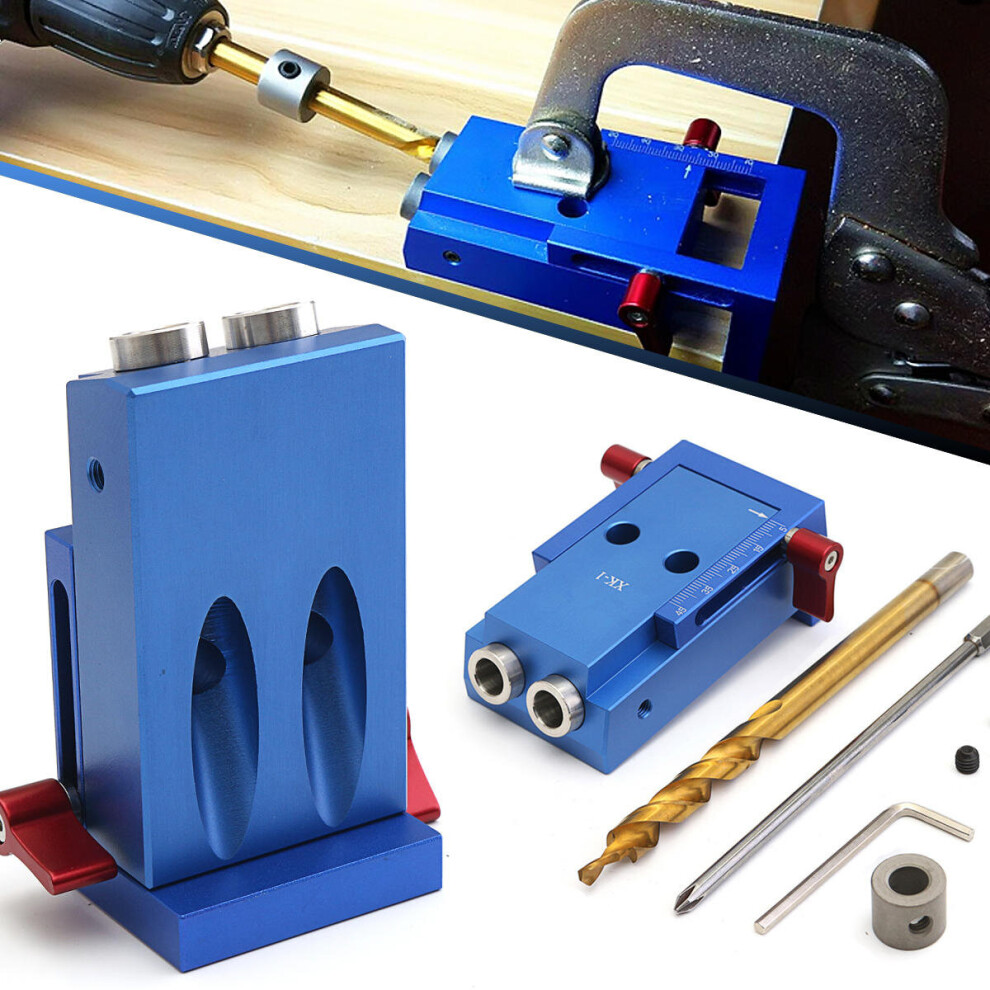 Mini Pocket Slant Hole Jig System Kit With Step Drill Bit Woodwork Tool Set 1138392139226