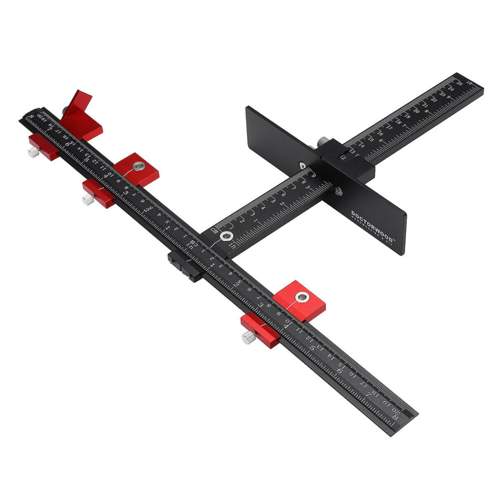Aluminum Alloy Cabinet Hardware Jig Fixture 4Mm+5Mm Punching Locator Woodworking Drill Positioning Guide T-Ruler 1138392147283