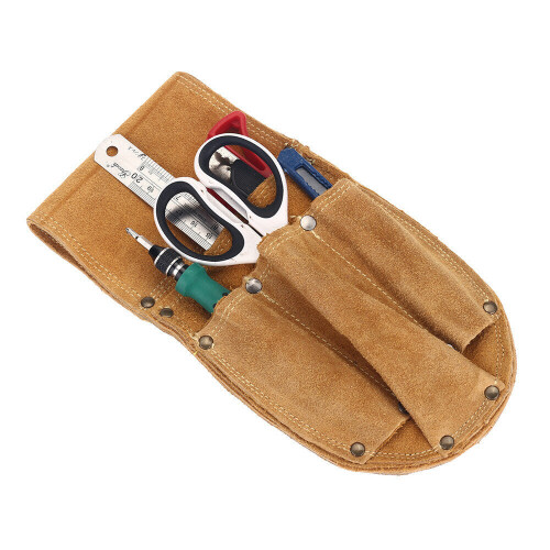 Cowhide Waist Bag Electrical Woodworking Hardware Screwdriver Tools Belt Case 2