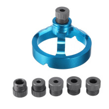 (Blue) Drill Guide Vertical Drilling Fixture Aluminum Alloy Straight Corner Round V Drill Punch Locator