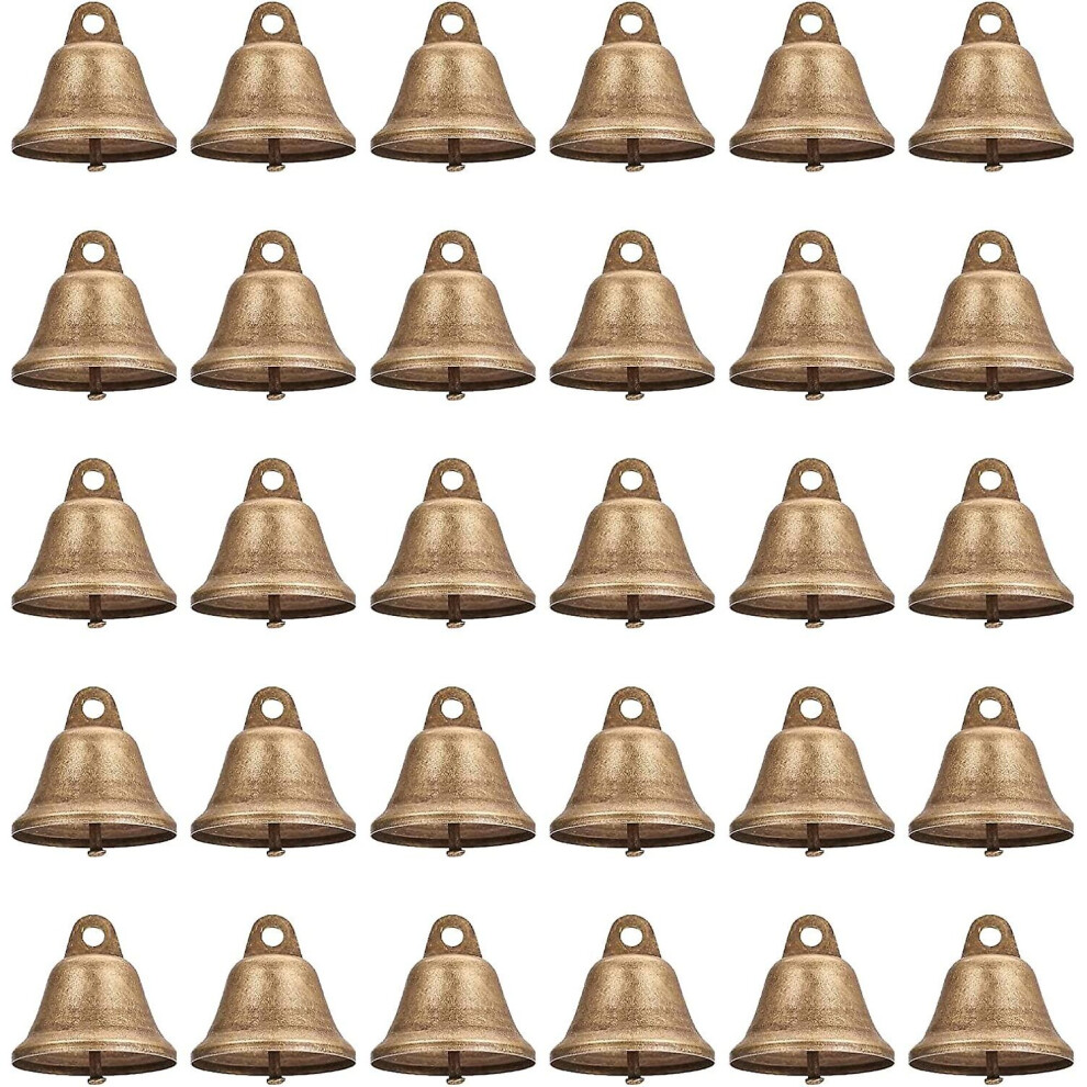 30 Pcs 38mm Antique Bronze Jingle Bells Vintage Small Bell For Wedding Home Decoration Christmas Decorations Ornaments Making Burglar Wind Bells