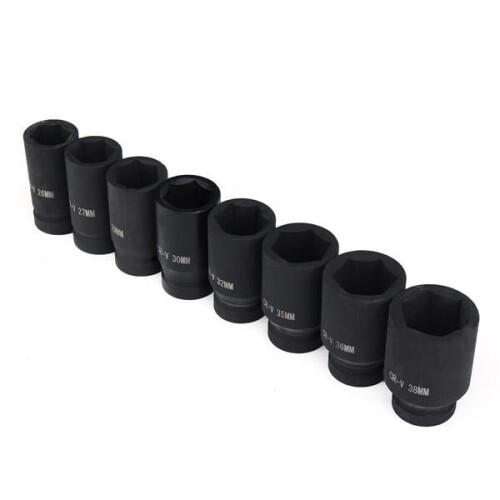 8Pcs 3/4 Inch Drive Deep Impact Socket Set 26-38mm Socket Kit 1