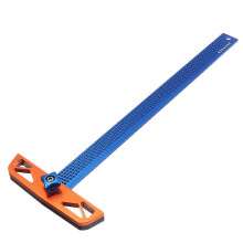 (400mm) 300/400mm Adjustable Angle Woodworking T Ruler Hole Positioning Crossed Marking Gauge Scriber Measuring Tool
