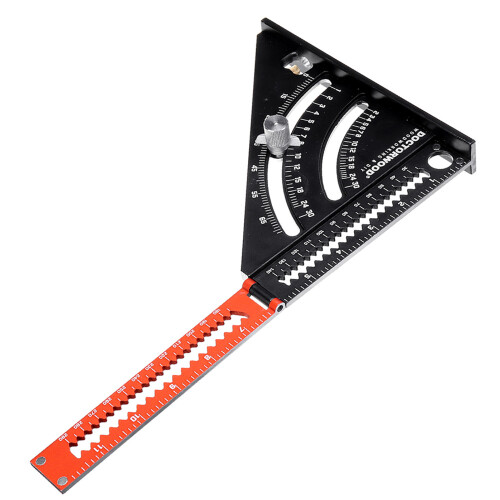6 Inch Extendable Multifunctional Folding Triangle Ruler Carpenter Square with Base Precision Goniometer Multi-angle Measurement Woodworking Tools 1