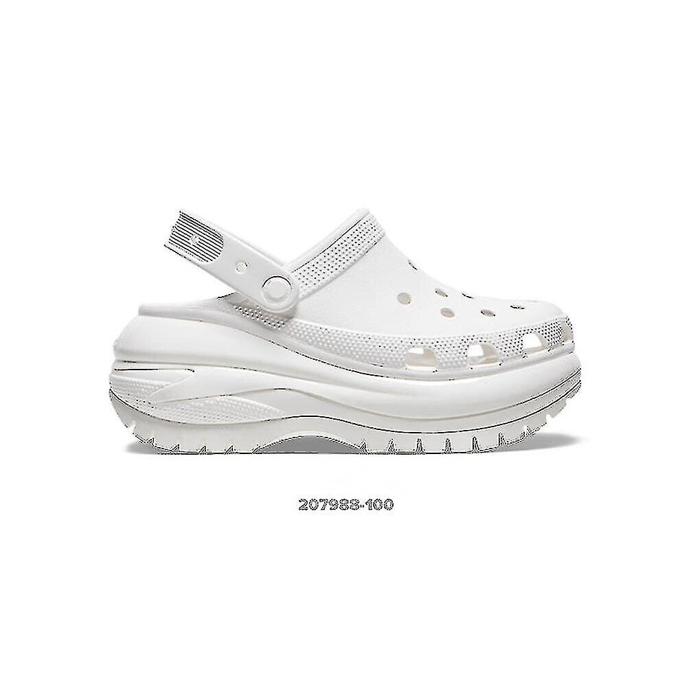 (White, 36 37) Women's Crush Clog Thick Eva Platform Shoes Thick Sole Slip On Sls
