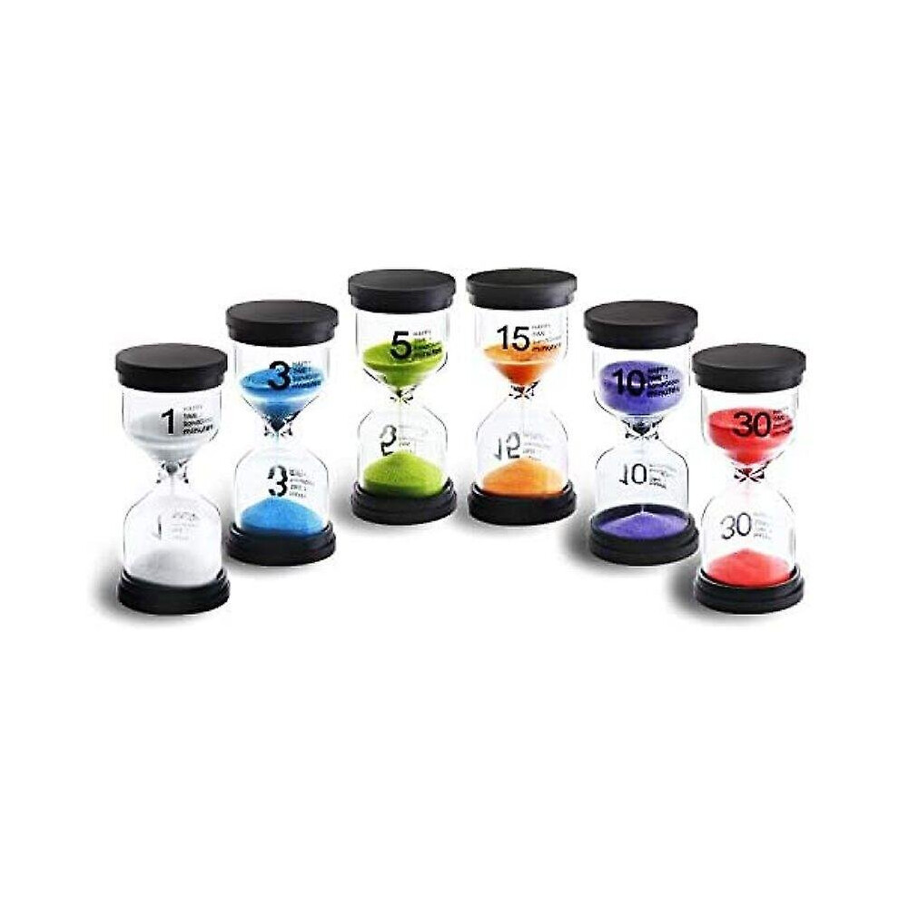 6 Colors Hourglass Set 1min / 3min / 5min / 10min / 15min / 30min Decoration Timepiece Timer For Children Classroom Kitchen Games Brushes Home Office