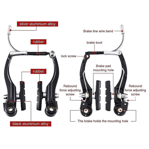 Complete Bicycle Mountain Bike Set,v Brake   Outer Cables   Lever   Front 2