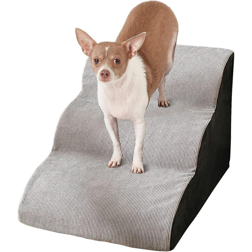 Pet Dog Steps Stairs - 3-steps Sponge Slope Staircase - Dog Stairs 3 Tiers - Non-slip Pet Stairs - Dog Ramp For Bed, Soft Flannel Dog Ladder