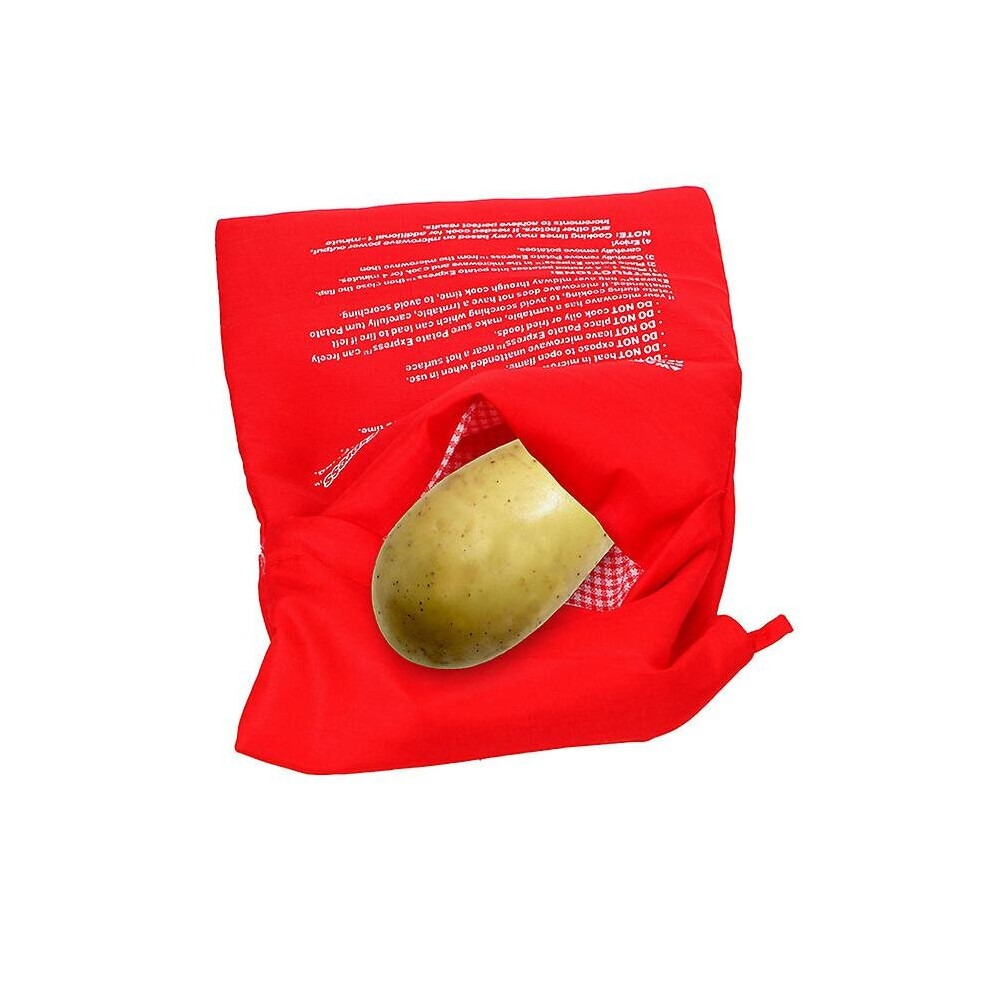 Microwave Potato Bag, 2 Pack Of Reusable Microwave Cooker Bag Baked Pouch Potato Bag, Red