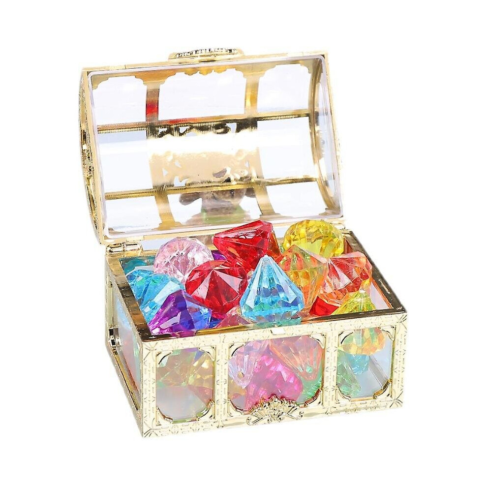 Diving Gem Pool Toy 10 Big Colorful Diamonds With Treasure Pirate Box Swimming