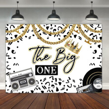 Hip Hop 1st Birthday Backdrop 7x5ft Leopard Our Notorious Is The Big One Party Decoration Old School Rap The Big One First Birthday Photography Backgr