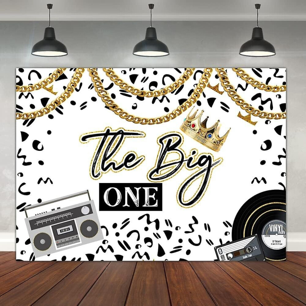 Hip Hop 1st Birthday Backdrop 7x5ft Leopard Our Notorious Is The Big One Party Decoration Old School Rap The Big One First Birthday Photography Backgr