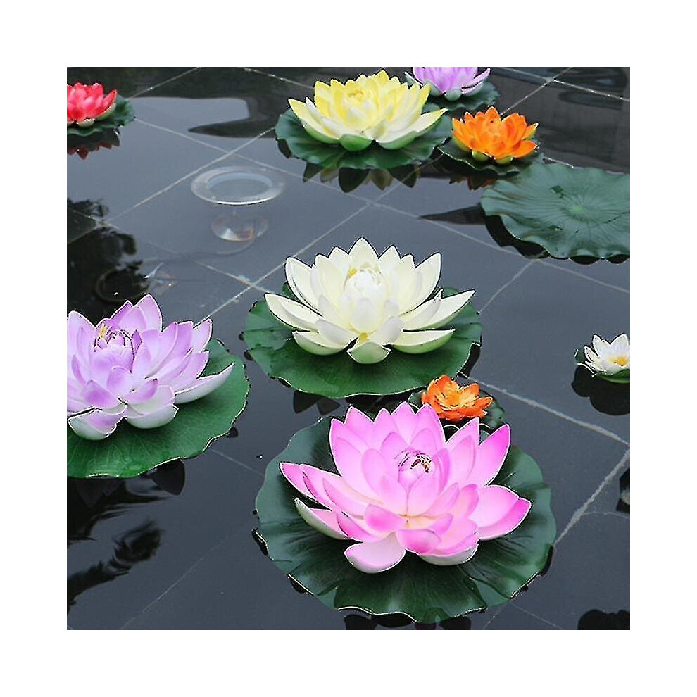 5Pcs Artificial Floating Water Lily Eva Lotus Flower Pond Decor 10Cm Artificial Lotus Pond Tank Plan Pink