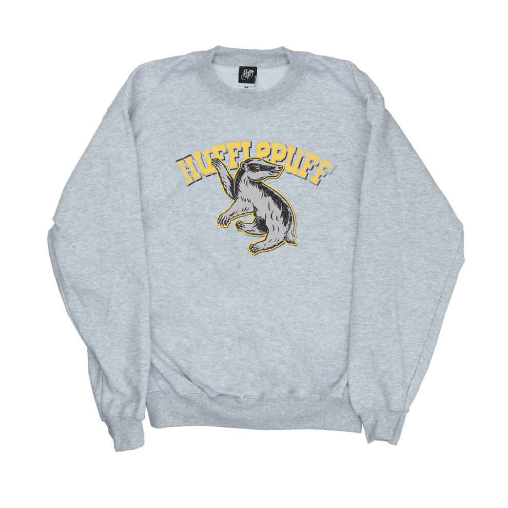 (S, Sports Grey) Harry Potter Mens Hufflepuff Sweatshirt