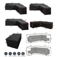 (250*250*100cm) 12 Size L Shape All-purpose Covers Waterproof Rattan Corner Furniture Cover Garden Patio Outdoor Sofa Protector Anti-dust