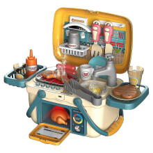 Kids Bbq Playset Picnic Kitchen Basket Play Toys With Musics And Lights Pretend Foods Cooking Role