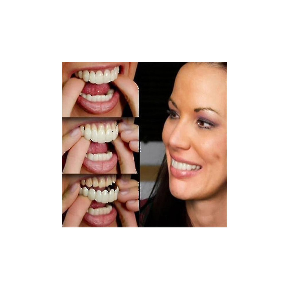 Pair Of Upper And Lower High Quality Dentures Instant Smile Comfortable Fit Elastic Cosmetic Dental Dentures