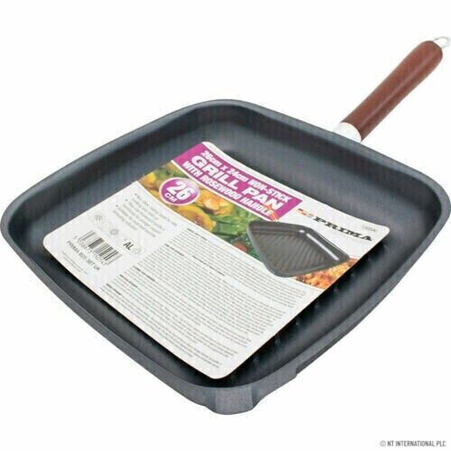 26cm CARBON STEEL NON STICK CEAMIC HOB HALOGEN INDUCTION GRILL PAN