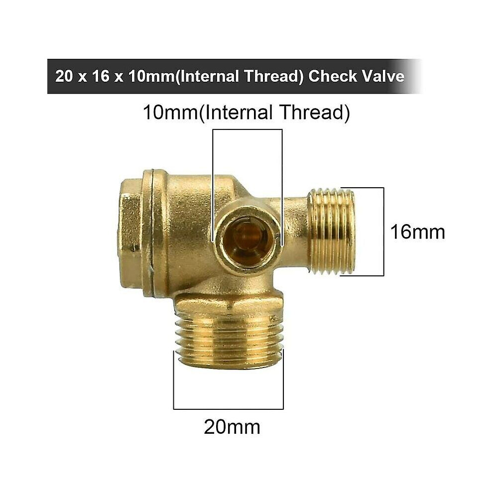 2Pcs Copper Compressor Check Valve 10Mm 16Mm 20Mm Anti-Rust Compressor Check Valve Anti-Wear Compressor Check Valve For Connecting Pipe Fittings 9172662343397