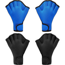 2 Pairs Swimming Gloves Aquatic Swim Training Gloves Neoprene Gloves Webbed Fitness Water Resistance Training Gloves For Swimming Diving With Wrist St