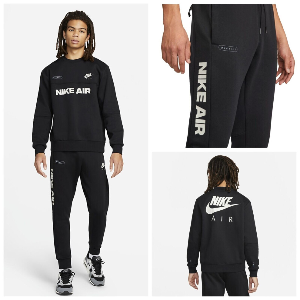 (Small) Nike AIR Black Crewneck Tracksuit Sweatshirt