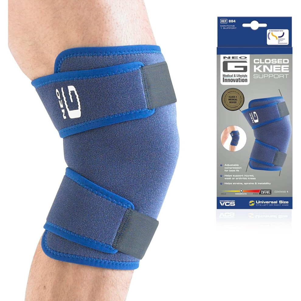 Neo G Knee Support Closed Knee Braces Arthritis Joint Pain Relief Chronic aches Knee Injuries Runners Knee Daily Wear Recovery Adjustable Compression