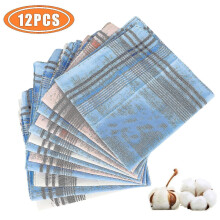 12pcs Handkerchiefs For Men Soft Cotton Pocket Square Men's Handkerchiefs Gift Set (assorted Random Color)