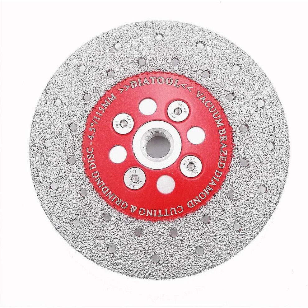 Diatool Brazed Double Sided Vacuum Diamond Grinding Disc With M14 Thread For Concrete Mable Diameter 4.5" 9130527193853