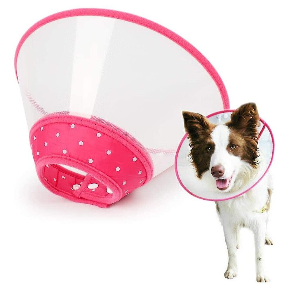 Pet Cone Recovery Dog Cone Adjustable Collar, Protect The Neck Surgery Recovery, Designed For Cats And Puppies (large, Pink)