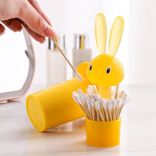 (Black) Toothpick Storage Box Dustproof Self-picking Rabbit Toothpick Holder 2