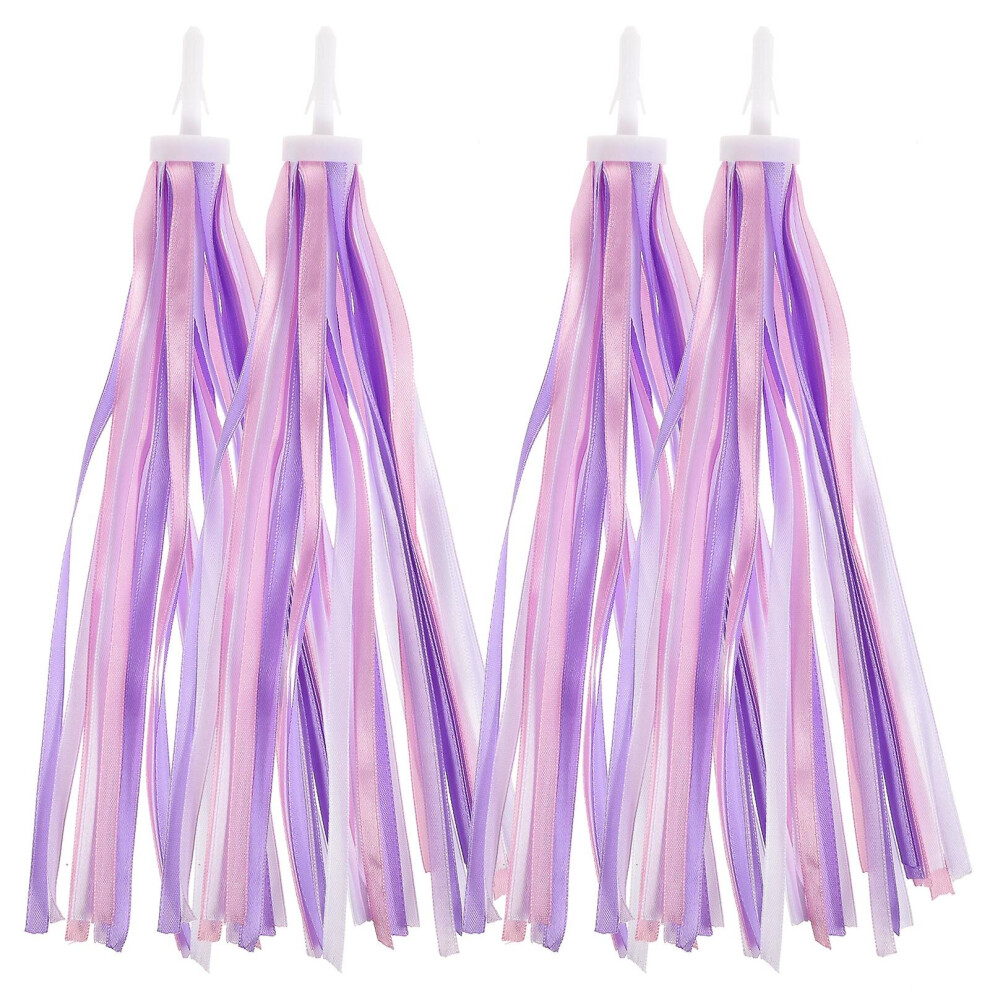 2 Pairs Of Kids Tassel Ribbon Kids Bike Grips Ribbon Scooter Bike Handlebar Streamer For Bike