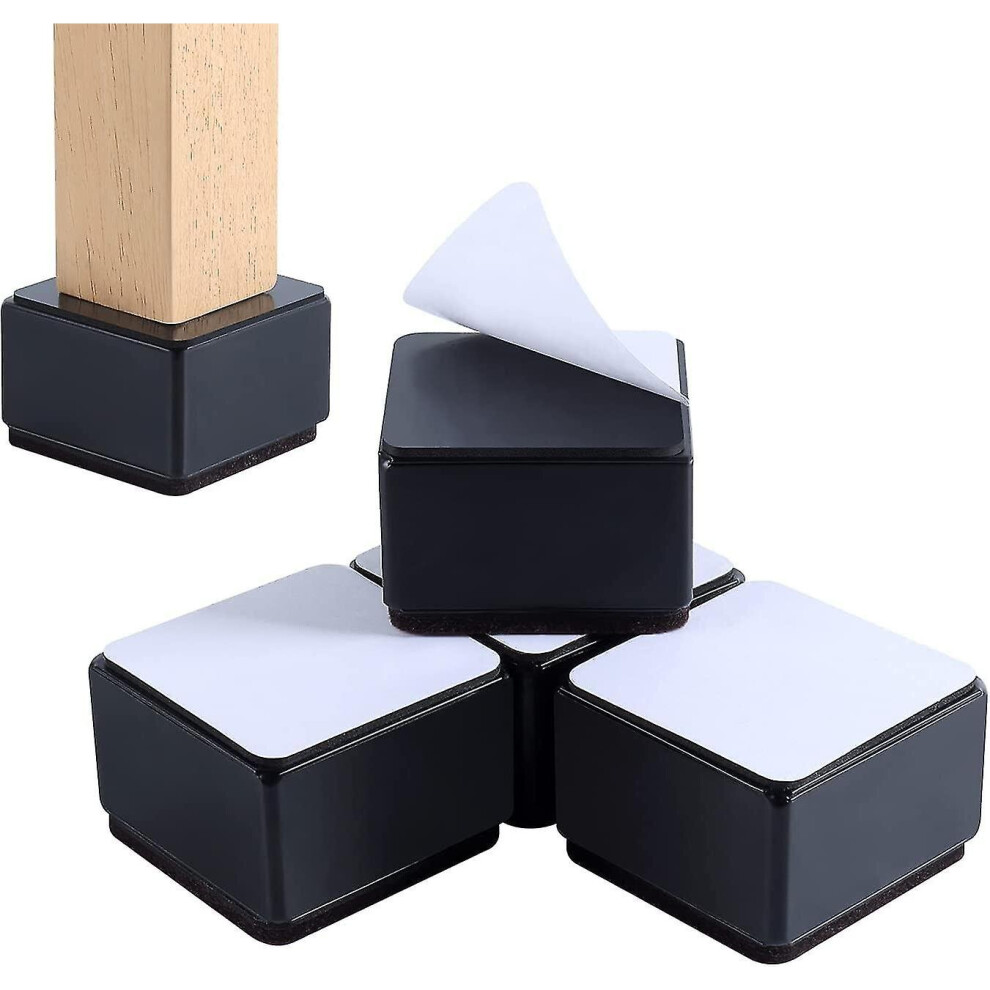 Bed Risers Furniture Risers Add 2 Inch Height, Solid Steel Supports 10000 Pounds, Table Riser, Chair Or Couch Riser, Set Of 4 Furniture Riser A