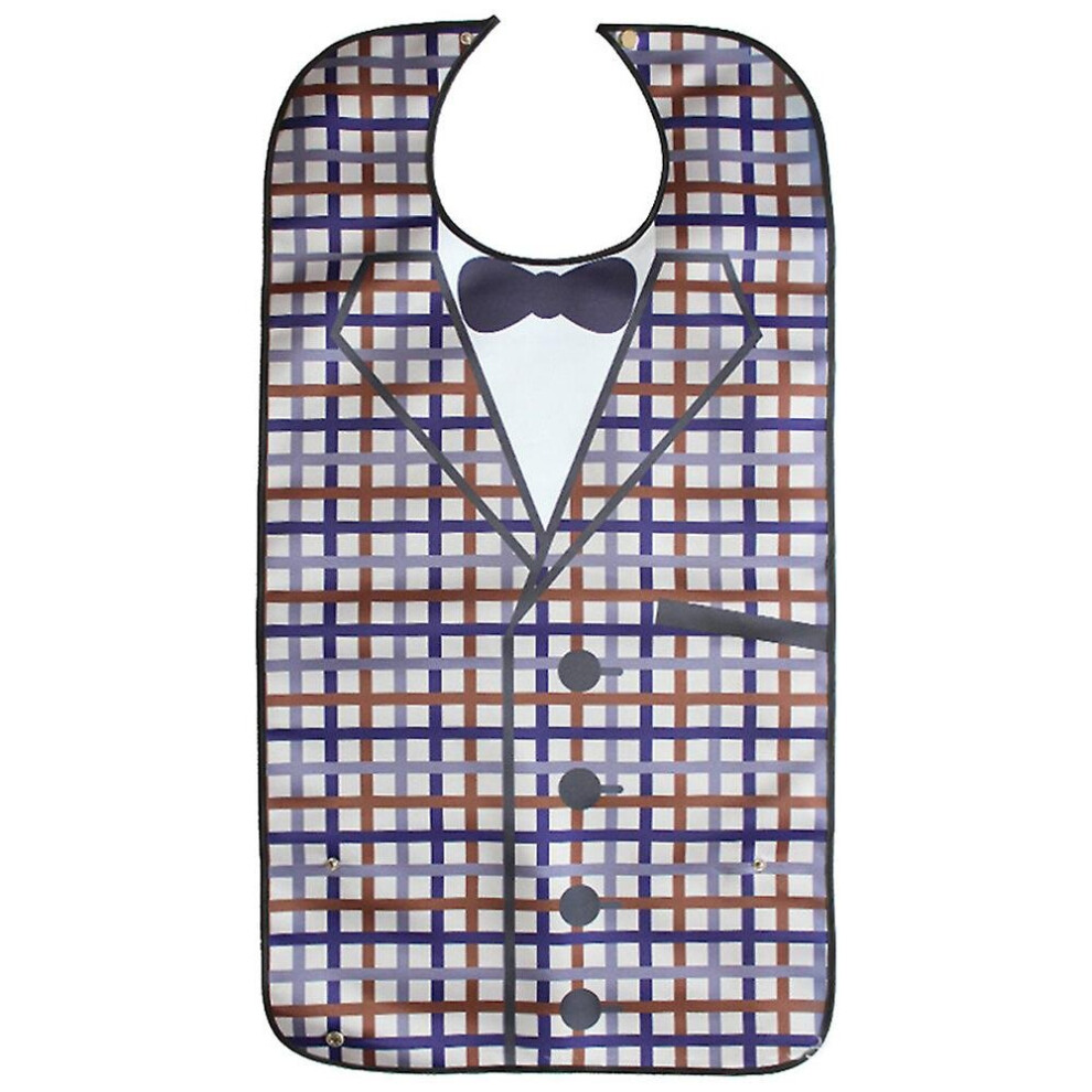 (B) Elderly Bibs Food Pocket Adult Bib Waterproof  Dining Bib