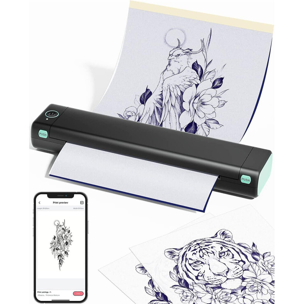 Wireless Tattoo Transfer Stencil Printer Tattoo Transfer Thermal Copier Machine Kit